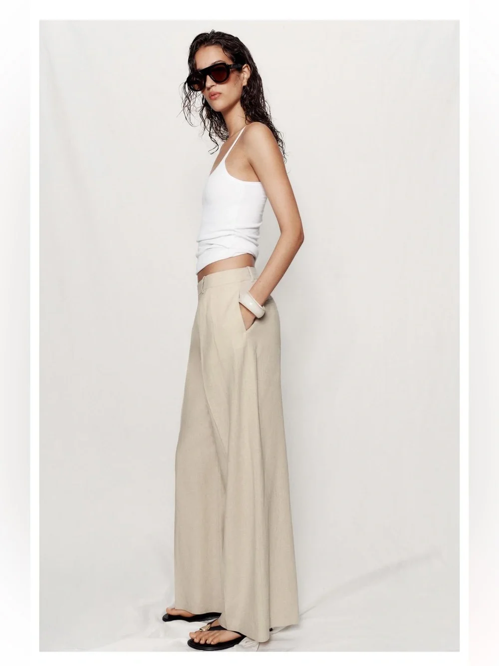 Zara Tan Linen Pants - NWT